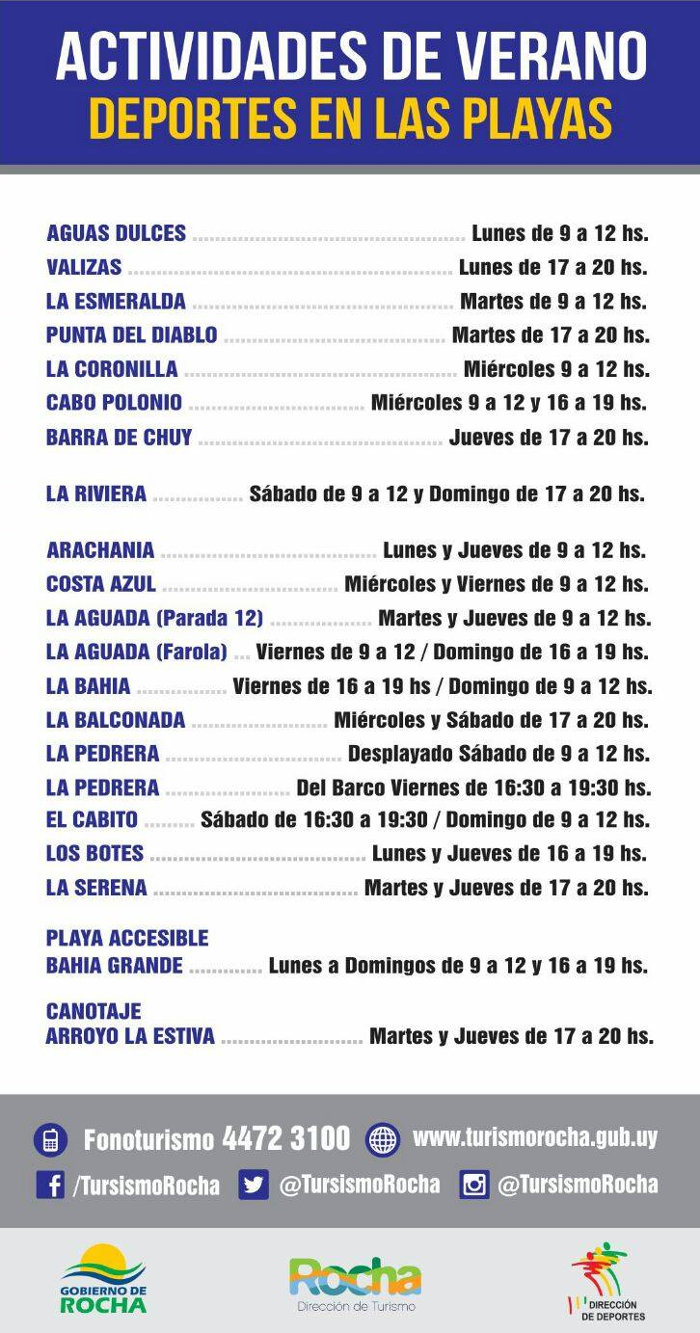 calendario deportivo playas de rocha